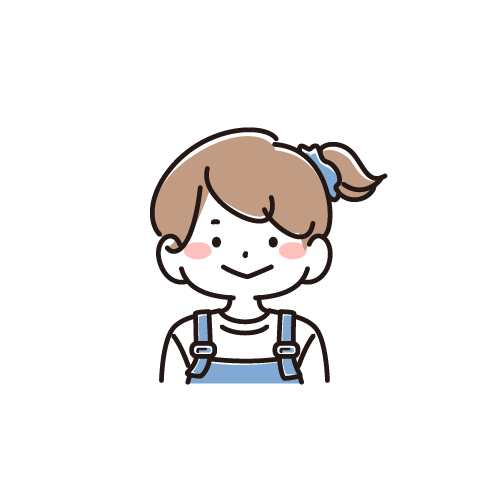 2歳〜3歳の女の子のイラスト（幼児・シンプル線画）
