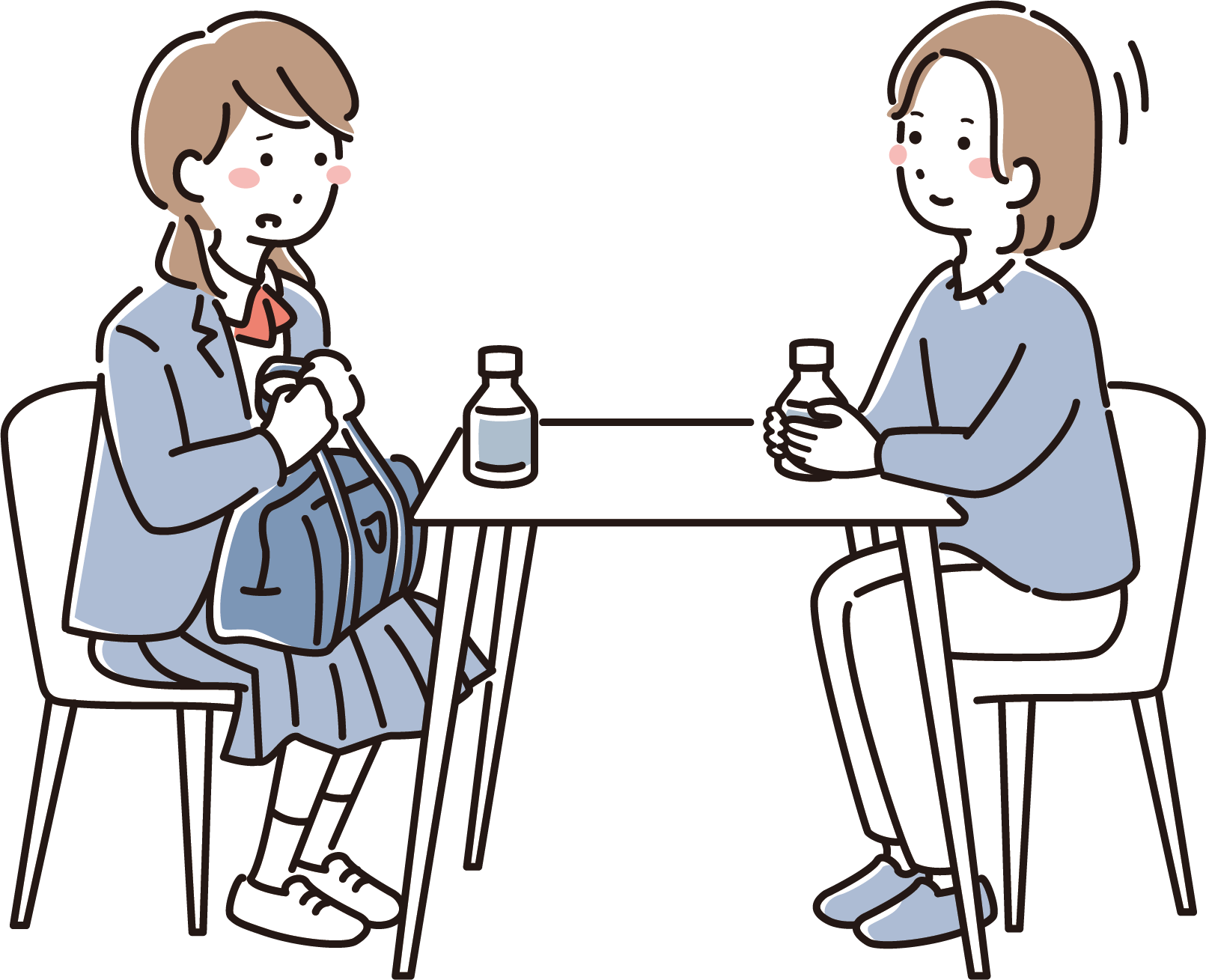 女子生徒の相談を聞く相談員